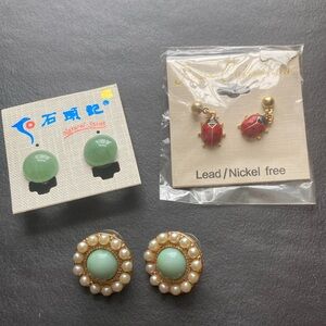 NWT Real Jade Earrings Set plus NWT Ladybug Earrings and More